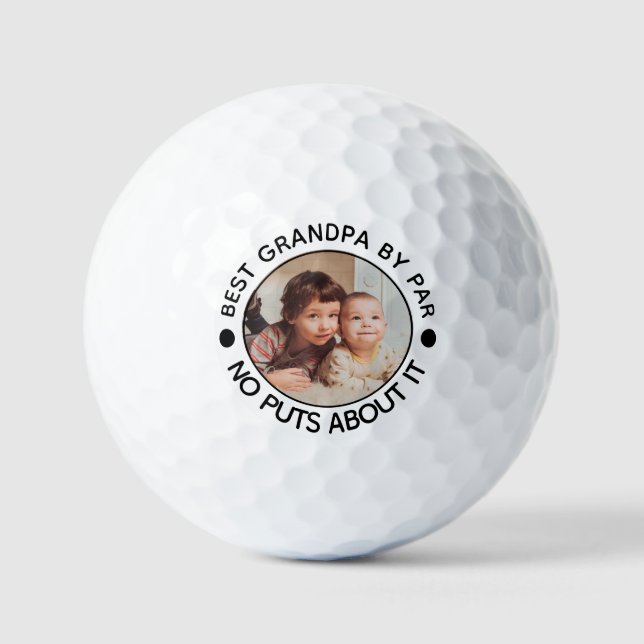 BEST GRANDPA BY PAR Foto Funny Großvater Geschenk Golfball (Vorderseite)