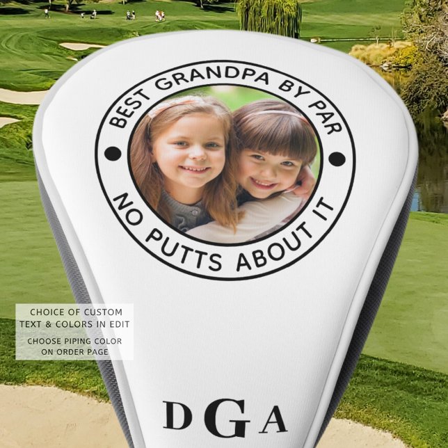 BEST GRANDPA BY PAR Foto Monogram Funny Golf Headcover (Von Creator hochgeladen)