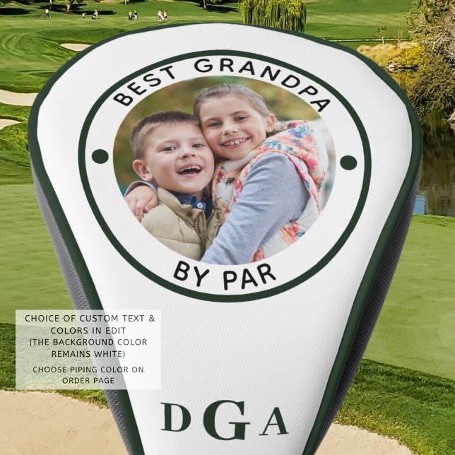 BEST GRANDPA BY PAR Foto Monogram Initial Green Golf Headcover (Von Creator hochgeladen)