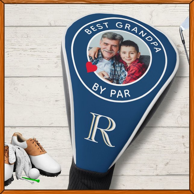 BEST GRANDPA BY PAR Foto Monogramm Blau Golf Headcover (Von Creator hochgeladen)