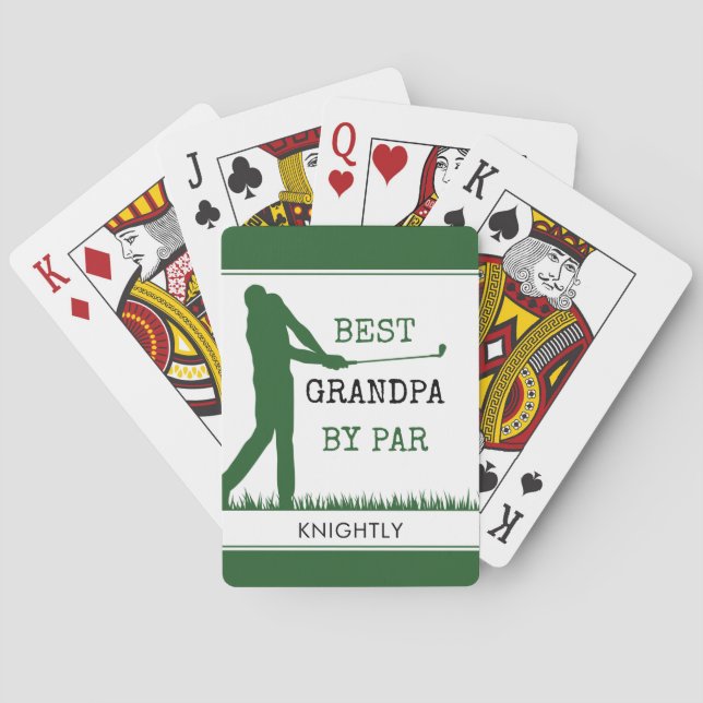 BEST GRANDPA BY PAR Golfer Personalisiert Spielkarten (Rückseite)
