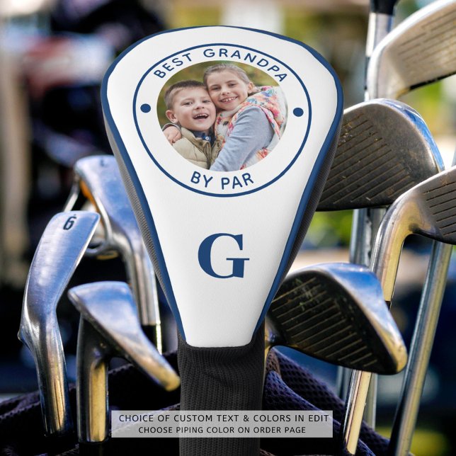 BEST GRANDPA BY PAR Monogramm Foto Blau Golf Headcover (Von Creator hochgeladen)