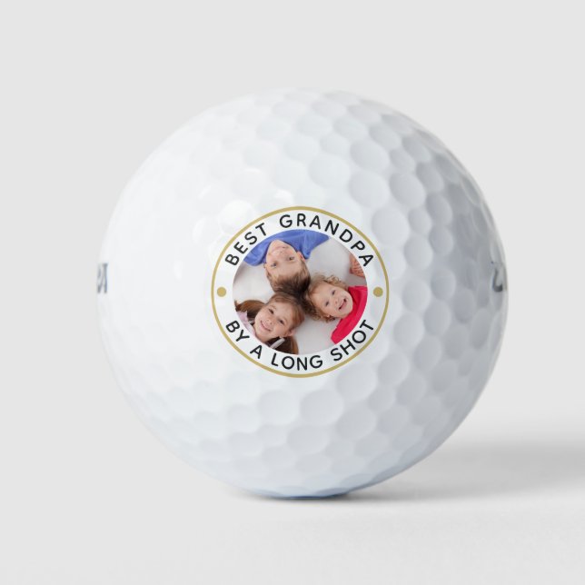 BEST GRANDPA DURCH EIN LANGES SHOT-Foto Golfball (Vorderseite)