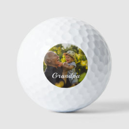 Best Grandpa Ever 2 Photo Script Personalized Golfball