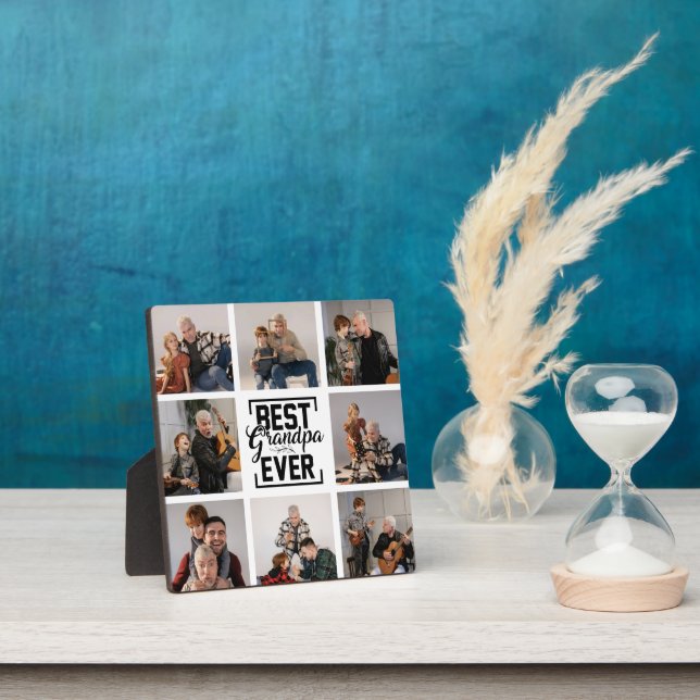 Best Grandpa Ever 8 Photo Collage Plaque Fotoplatte (InSitu)
