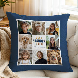 Best Grandpa Ever 8 Photo Collage Throw Pillow Kissen