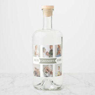 Best Grandpa Ever | Custom Photos Liquor Label Alkoholflaschenetikett