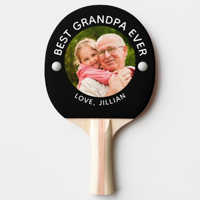 BEST GRANDPA EVER Foto Personalisiert Tischtennis Schläger (Vorderseite)