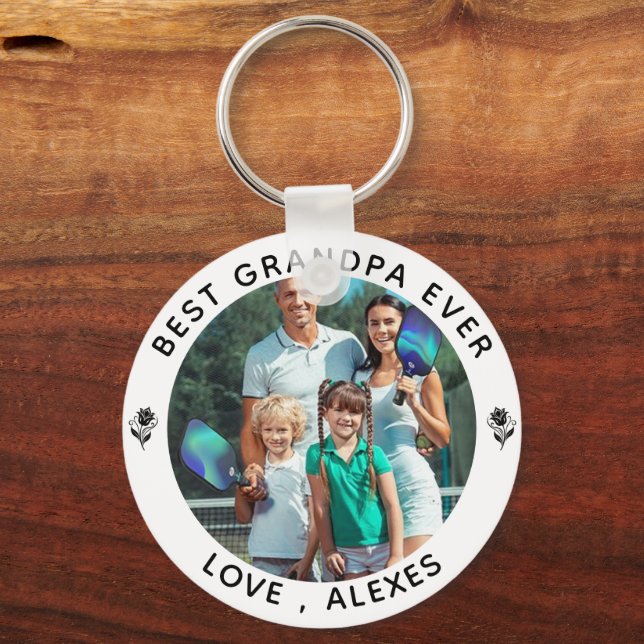BEST GRANDPA EVER Foto Personalisierter Schlüssela Schlüsselanhänger (Vorderseite)
