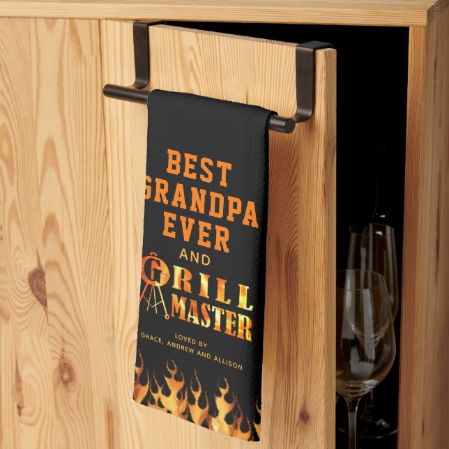 BEST GRANDPA EVER GRILL MASTER Personalisiert Geschirrtuch (Drittel gefaltet)