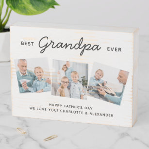 Best GRANDPA Ever Personalized Photo Father's Day Holzkisten Schild
