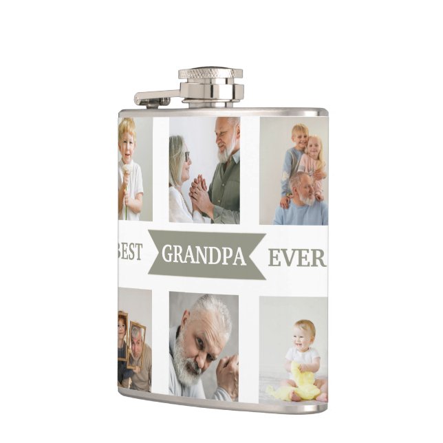 Best Grandpa Ever – Personalized Photos Flask Flachmann (Links)