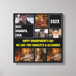 Best Grandpa Ever Photo Collage and Custom Text Leinwanddruck