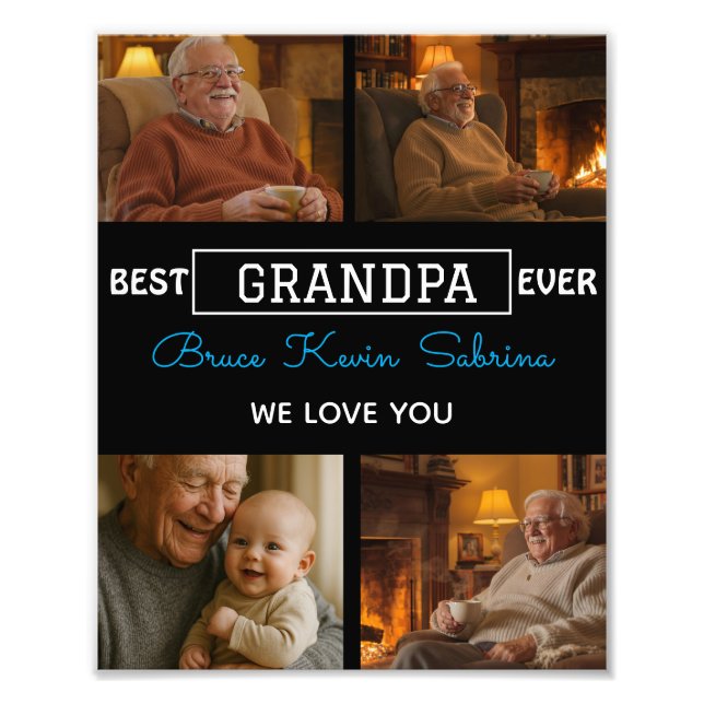 Best Grandpa Ever Photo Collage Fotodruck (Vorne)