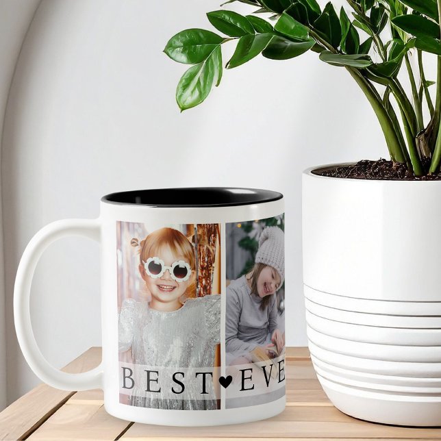 Best Grandpa Ever Photo Collage Keepsake Zweifarbige Tasse (Von Creator hochgeladen)