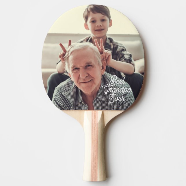 Best Grandpa Ever Photo Script Custom Tischtennis Schläger (Vorderseite)