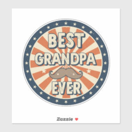 Best grandpa ever retro badge aufkleber