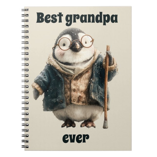 Best Grandpa Ever Winter Penguin Notizblock (Vorderseite)