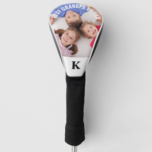 BEST GRANDPA NACH PAR-Foto-Monogramm Golf Headcover (Vorderseite)