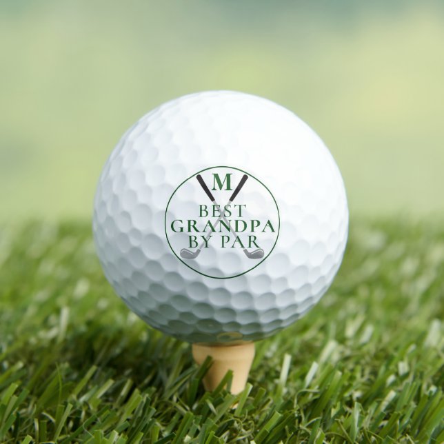 BEST GRANDPA NACH PAR Monogramm Ihre Farbe Golfball (Insitu T-Shirt)