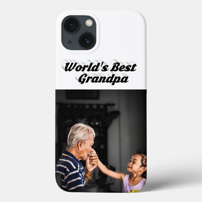 Best Grandpa photo black text Case-Mate iPhone Hülle (Rückseite)