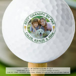 BEST GRANDPA VON PAR Foto Golfer Green Golfball<br><div class="desc">Erstellen Sie ein individuelles, personalisiertes Foto-Set von Golfbälle für einen Golfer-Großvater mit dem editierbaren lustigen Titel BEST GRANDPA BY PAR und Namen oder anderen benutzerdefinierten Text in grünem Text und Kreis Rand mit einer bearbeitbaren weißen Hintergrundfarbe können Sie zu einer ergänzenden Farbe zu Ihrem Bild, seinem Golftack oder seiner Lieblingsfarbe....</div>