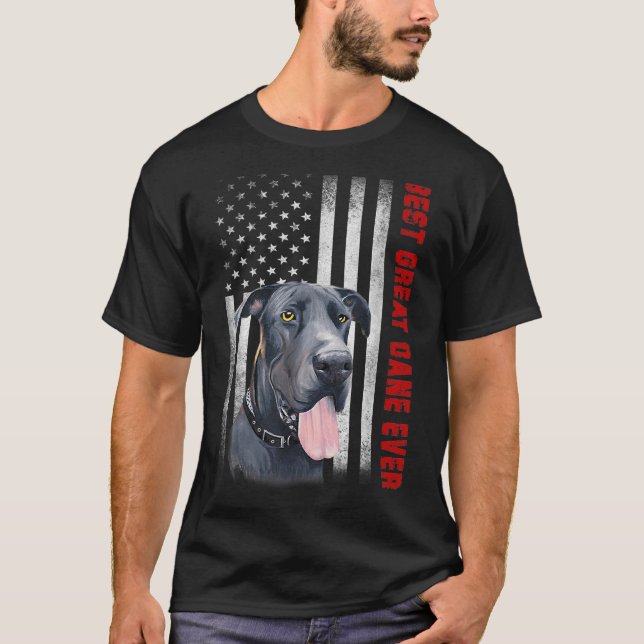 Best Great Dane Ever American Flag T-Shirt (Vorderseite)