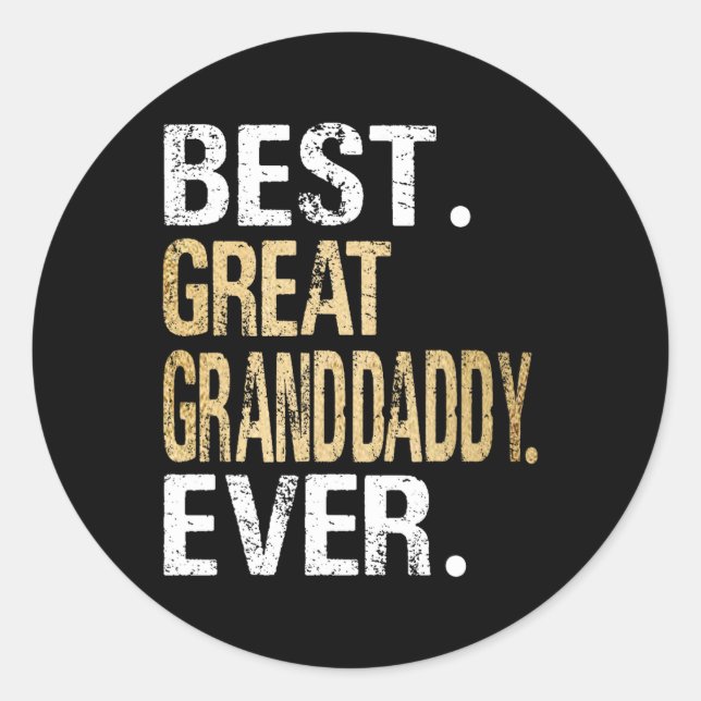 Best Great Granddadi je Special Großartiger Opa Runder Aufkleber (Vorderseite)