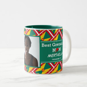 BEST GRENADIAN MAMA Personalisiertes Foto Zweifarbige Tasse