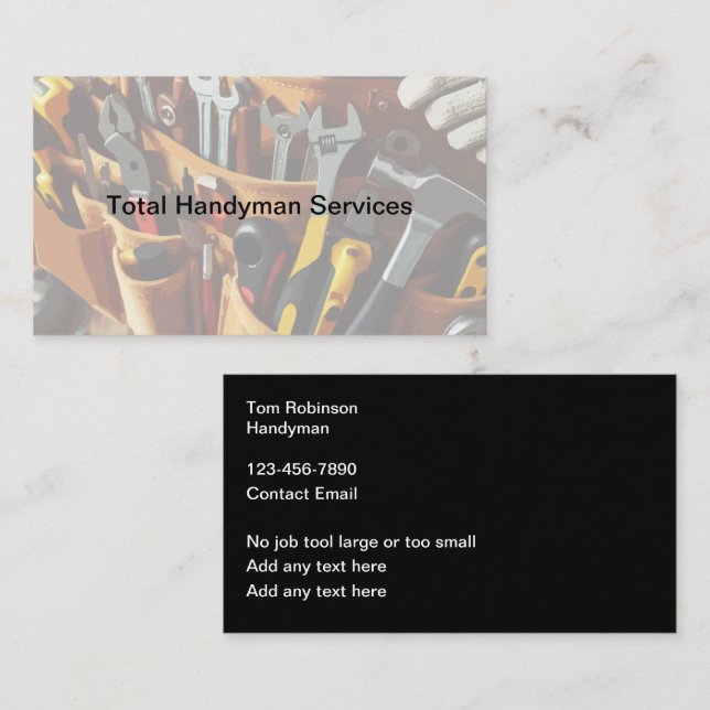 Best Handyman Business Card Vorlage Visitenkarte (Vorne/Hinten)