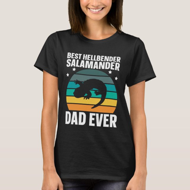 Best Hellbender Salamander Dad Biologist Retro T-Shirt (Vorderseite)