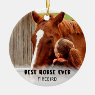 BEST HORSE EVENT Foto White Overlay Personalisiert Keramik Ornament