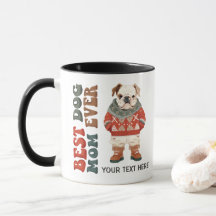 Best Hund Mama je Bulldog Custom Christmas