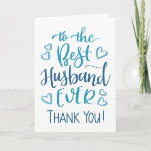 Best Husband Ever Danke für Typografie in Blau Karte