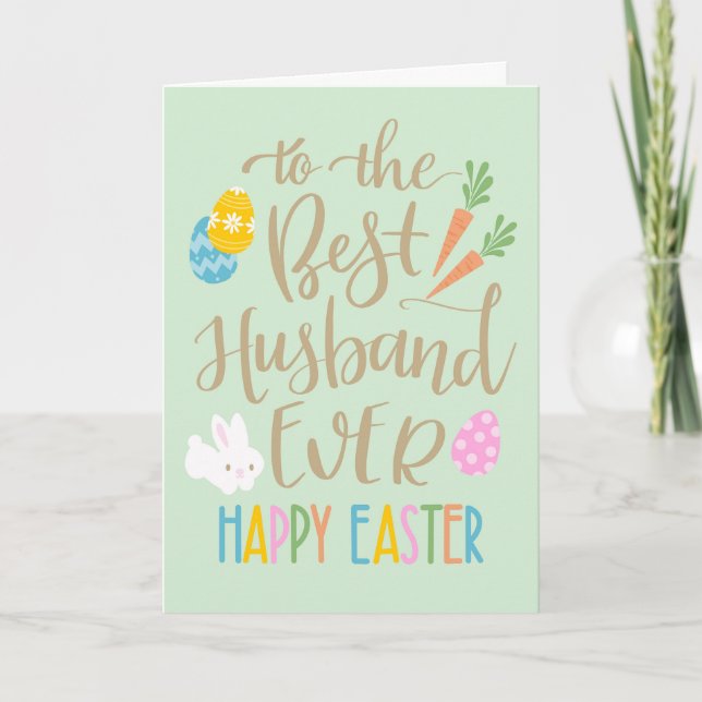 Best Husband Ever Happy Ostertypografie Karte (Vorderseite)