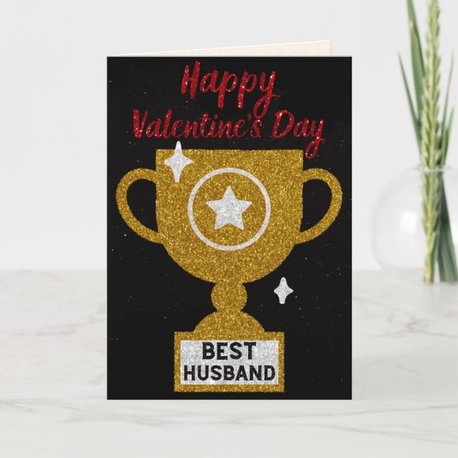 Best Husband Glitzer Valentine Card Karte (Vorderseite)