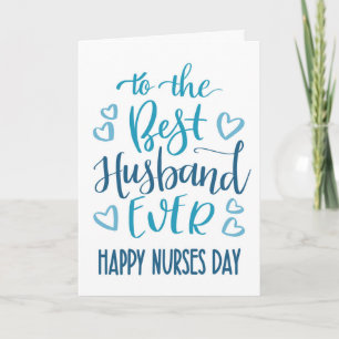 Best Husband je Nurses Day Typografie in Blue Karte