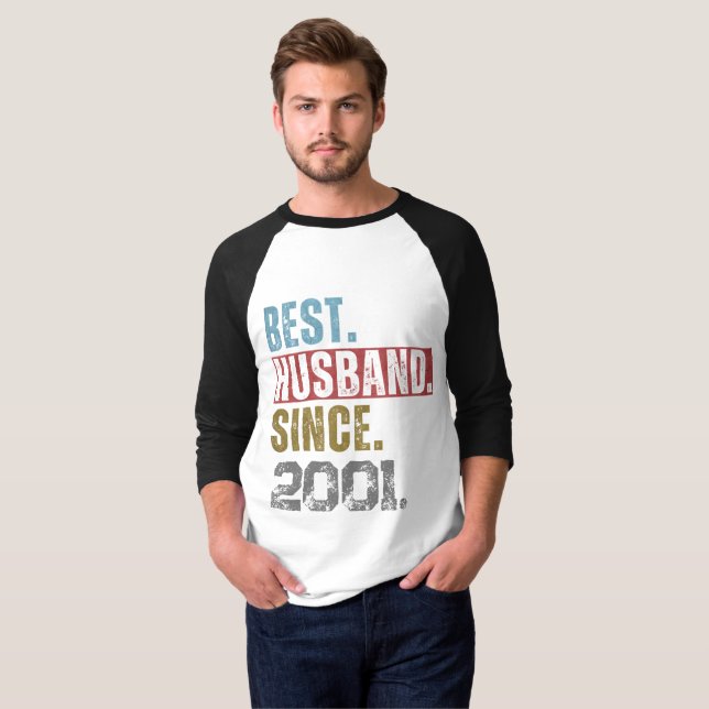 BEST HUSBAND SEIT 2001 PERSONALISIERTER T - Shirt (Vorne ganz)