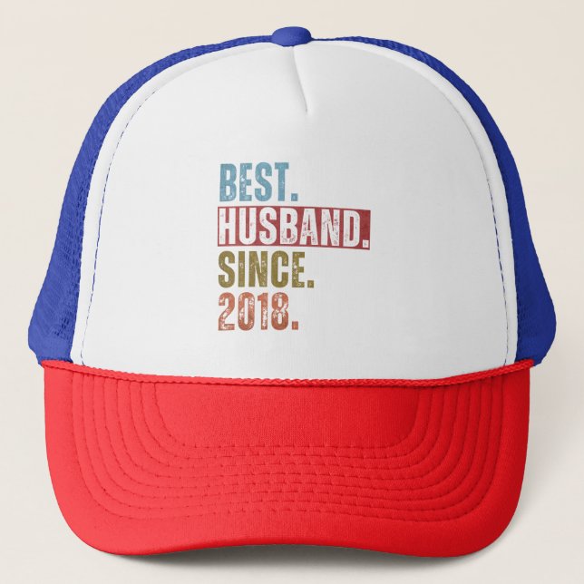 BEST HUSBAND SEIT 2018 TRUCKERKAPPE (Vorderseite)
