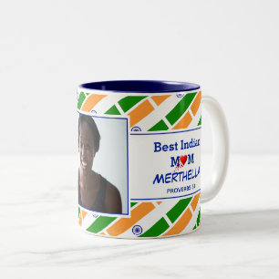 BEST INDIAN MAMA PERSONALISIERTES FOTO ZWEIFARBIGE TASSE
