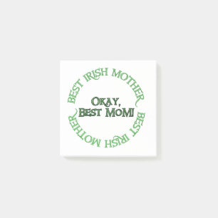 Best Irish Mother white note Pads Post-it Klebezettel