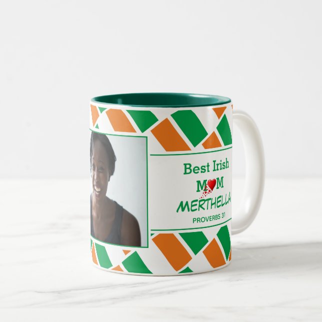 BEST IRISH MUM Foto Zweifarbige Tasse (VorderseiteRechts)