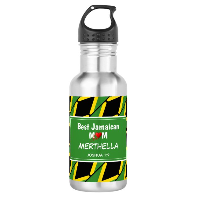 BEST JAMAICAN MAMA Jamaica Flag Personalisiert Edelstahlflasche (Vorderseite)