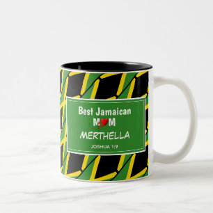 BEST JAMAICAN MAMA Personalisiert Jamaica Flagge Zweifarbige Tasse