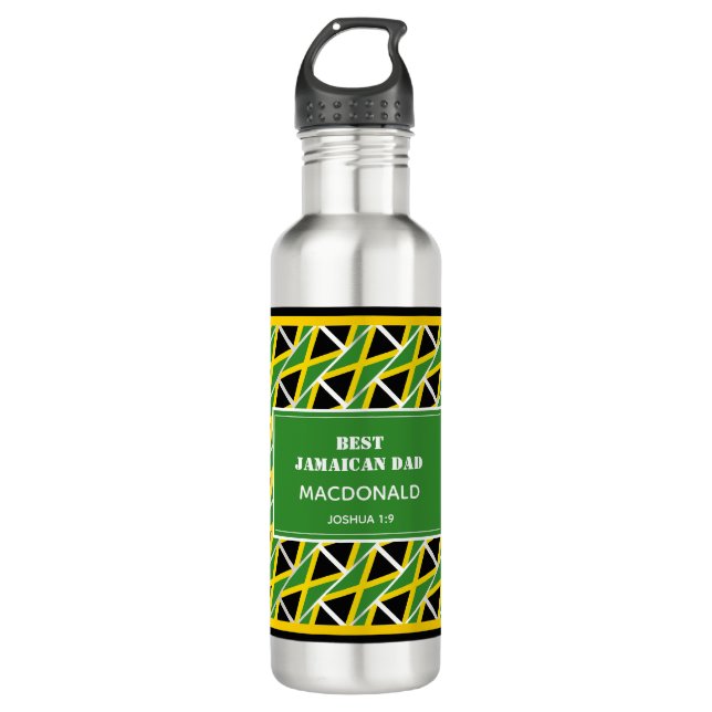 BEST JAMAICAN VATER Patriotische Flagge Personalis Edelstahlflasche (Vorderseite)