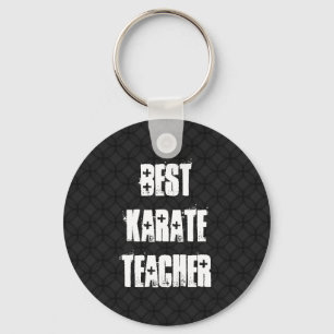 Best Karate Teacher Black and White Grunge Geschen Schlüsselanhänger