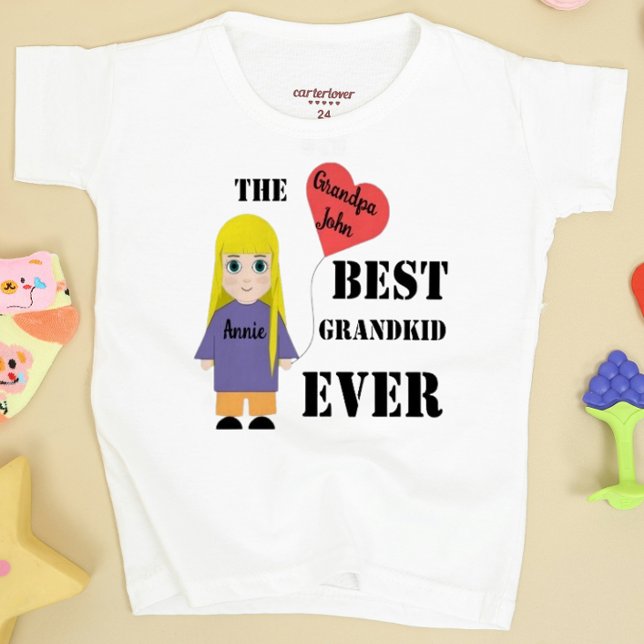 "BEST KID EVER" niedliches individuelle Name-Shirt Kleinkind T-shirt (Von Creator hochgeladen)