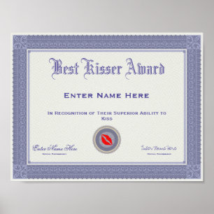 Best Kisser Award Personalisiert Poster