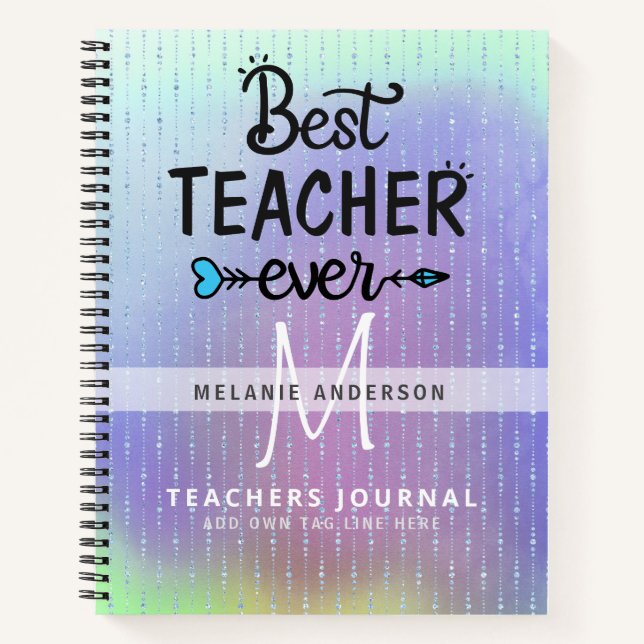 BEST LEHRER EVENT Monogram Journal Vielen Dank Notizbuch (Vorderseite)