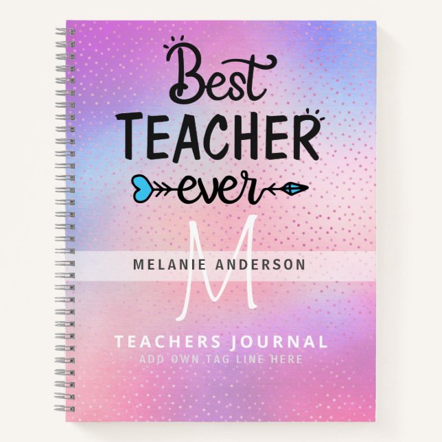 BEST LEHRER EVENT Monogram Journal Vielen Dank Notizbuch (Vorderseite)